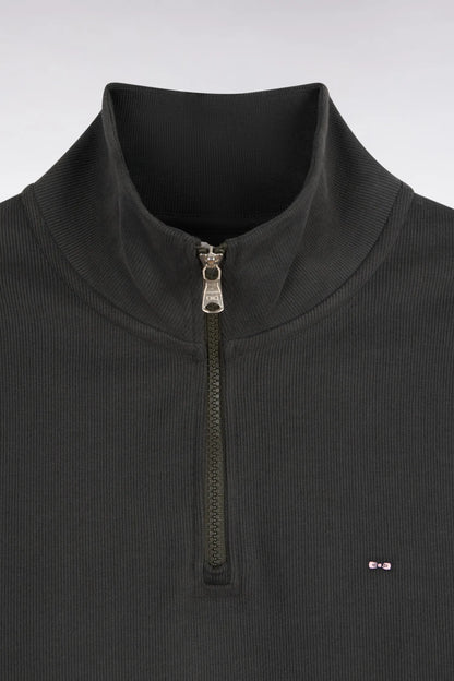 Eden Park 0 Men Straight-Cut Khaki Cotton Fleece Trucker Collar Sweatshirt SKU: H26MAISW0002_KAF1 Image 05