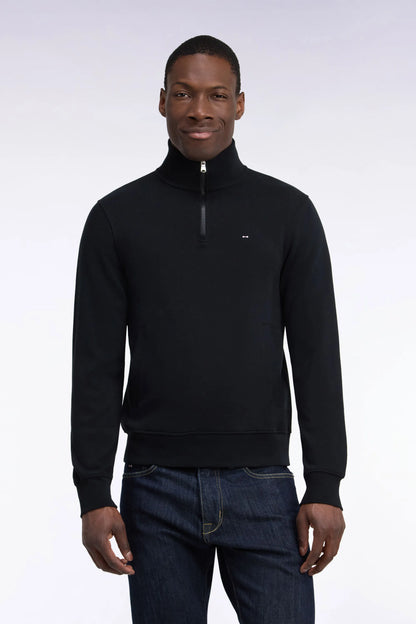 Eden Park 0 Men Straight-Cut Black Cotton Fleece Trucker Collar Sweatshirt SKU: H26MAISW0002_NO Image 01