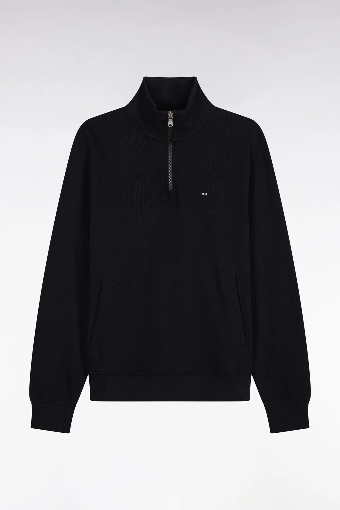 Eden Park 0 Men Straight-Cut Black Cotton Fleece Trucker Collar Sweatshirt SKU: H26MAISW0002_NO Image 02