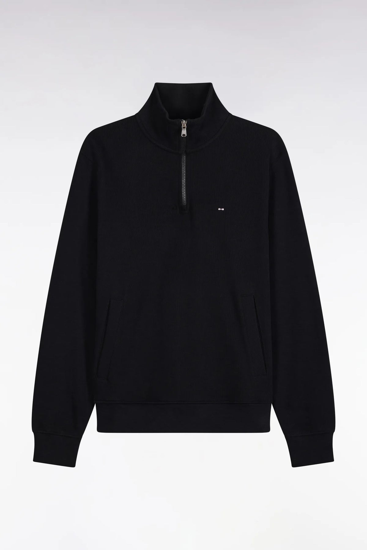 Eden Park 0 Men Straight-Cut Black Cotton Fleece Trucker Collar Sweatshirt SKU: H26MAISW0002_NO Image 02