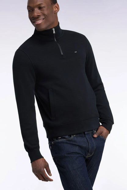 Eden Park 0 Men Straight-Cut Black Cotton Fleece Trucker Collar Sweatshirt SKU: H26MAISW0002_NO Image 03