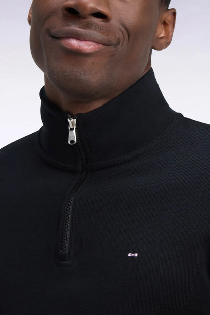 Eden Park 0 Men Straight-Cut Black Cotton Fleece Trucker Collar Sweatshirt SKU: H26MAISW0002_NO Image 06
