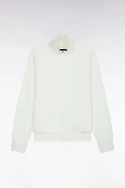 Eden Park 0 Men Straight-Cut Ecru Cotton Fleece Zip-Up Sweatshirt SKU: H26MAISW0003_BEC15 Image 02