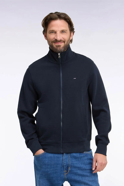 Eden Park 0 Men Zip-Up Sweatshirt in Navy Cotton Fleece with a Straight Cut SKU: H26MAISW0003_BLF Image 01