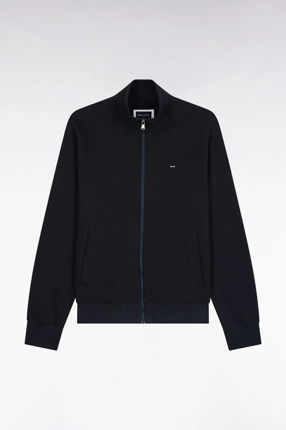 Eden Park 0 Men Zip-Up Sweatshirt in Navy Cotton Fleece with a Straight Cut SKU: H26MAISW0003_BLF Image 02