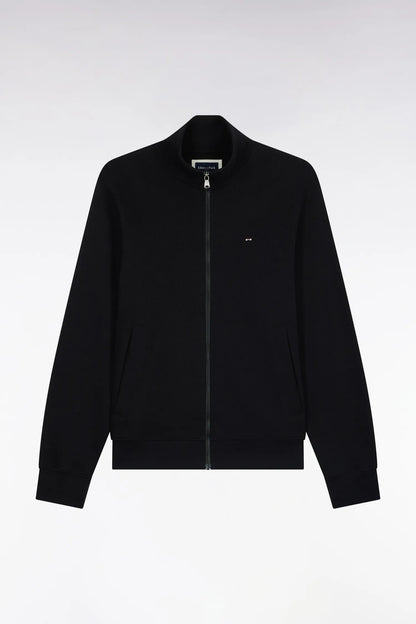 Eden Park 0 Men Straight-Cut Black Cotton Fleece Zip-Up Sweatshirt SKU: H26MAISW0003_NO Image 02