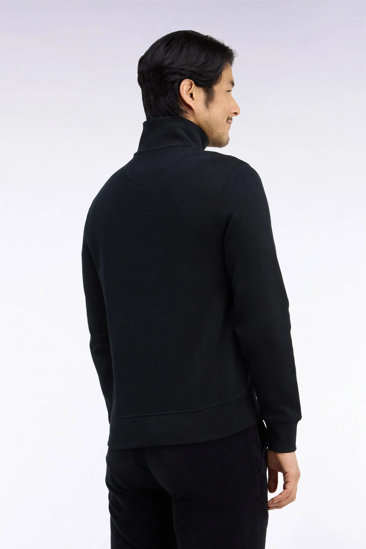Eden Park 0 Men Straight-Cut Black Cotton Fleece Zip-Up Sweatshirt SKU: H26MAISW0003_NO Image 04