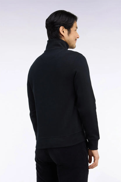 Eden Park 0 Men Straight-Cut Black Cotton Fleece Zip-Up Sweatshirt SKU: H26MAISW0003_NO Image 04