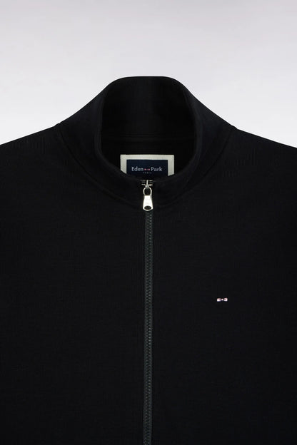 Eden Park 0 Men Straight-Cut Black Cotton Fleece Zip-Up Sweatshirt SKU: H26MAISW0003_NO Image 05