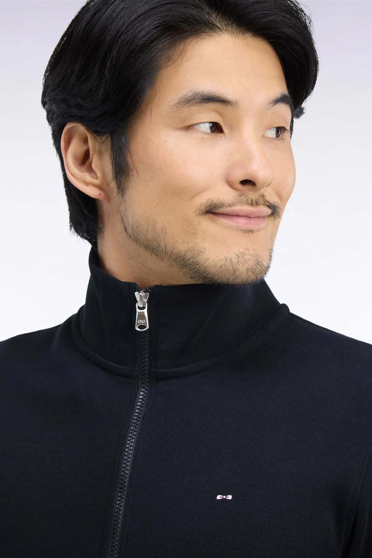 Eden Park 0 Men Straight-Cut Black Cotton Fleece Zip-Up Sweatshirt SKU: H26MAISW0003_NO Image 06