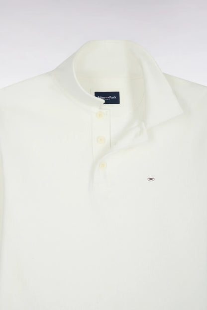 Eden Park 0 Men Straight-Cut Ecru Cotton Polo Collar Sweatshirt SKU: H26MAISW0004_BEC15 Image 05