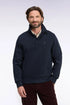 Eden Park 0 Men Polo Collar Sweatshirt in Navy Cotton with a Straight Cut SKU: H26MAISW0004_BLF Image 01