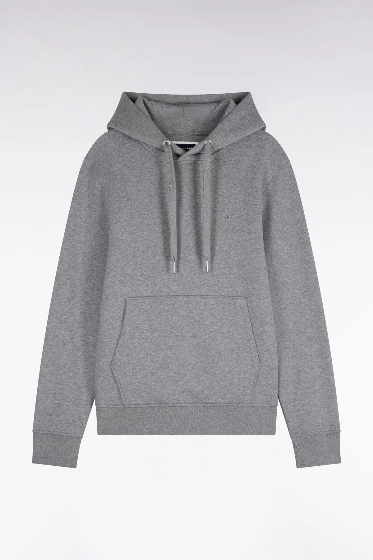 Eden Park  Men Grey Cotton Fleece Hooded Sweatshirt with a Straight Cut SKU: H26MAISW0005_GRM19 Image 02