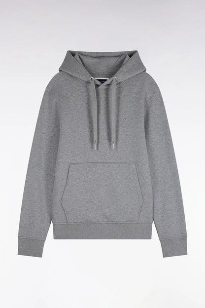 Eden Park  Men Grey Cotton Fleece Hooded Sweatshirt with a Straight Cut SKU: H26MAISW0005_GRM19 Image 02