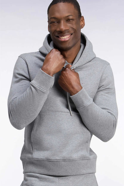 Eden Park  Men Grey Cotton Fleece Hooded Sweatshirt with a Straight Cut SKU: H26MAISW0005_GRM19 Image 03
