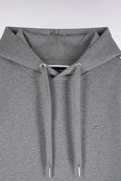 Eden Park  Men Grey Cotton Fleece Hooded Sweatshirt with a Straight Cut SKU: H26MAISW0005_GRM19 Image 05