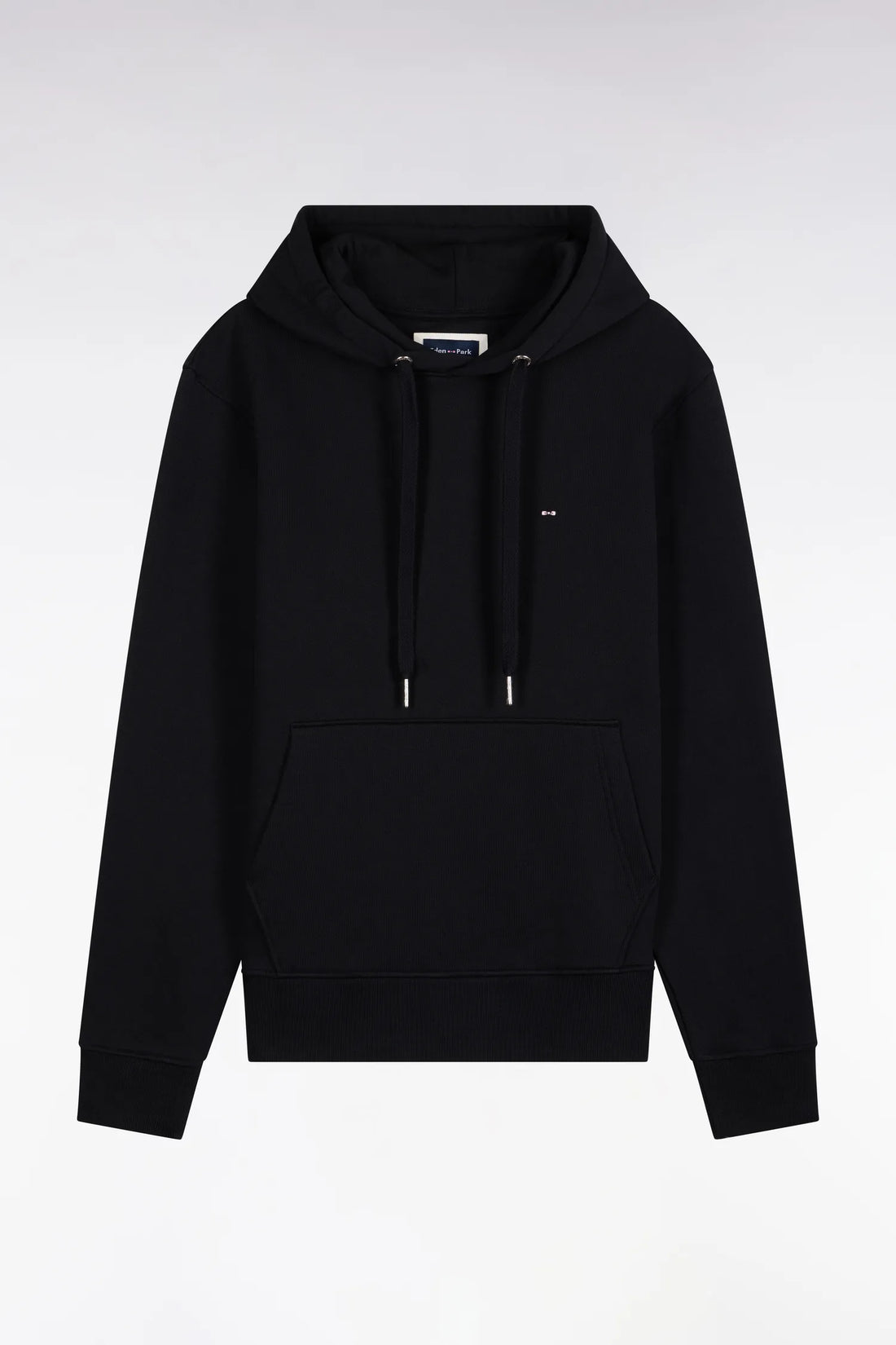 Eden Park  Men Straight-Cut Black Cotton Fleece Hoodie SKU: H26MAISW0005_NO Image 02