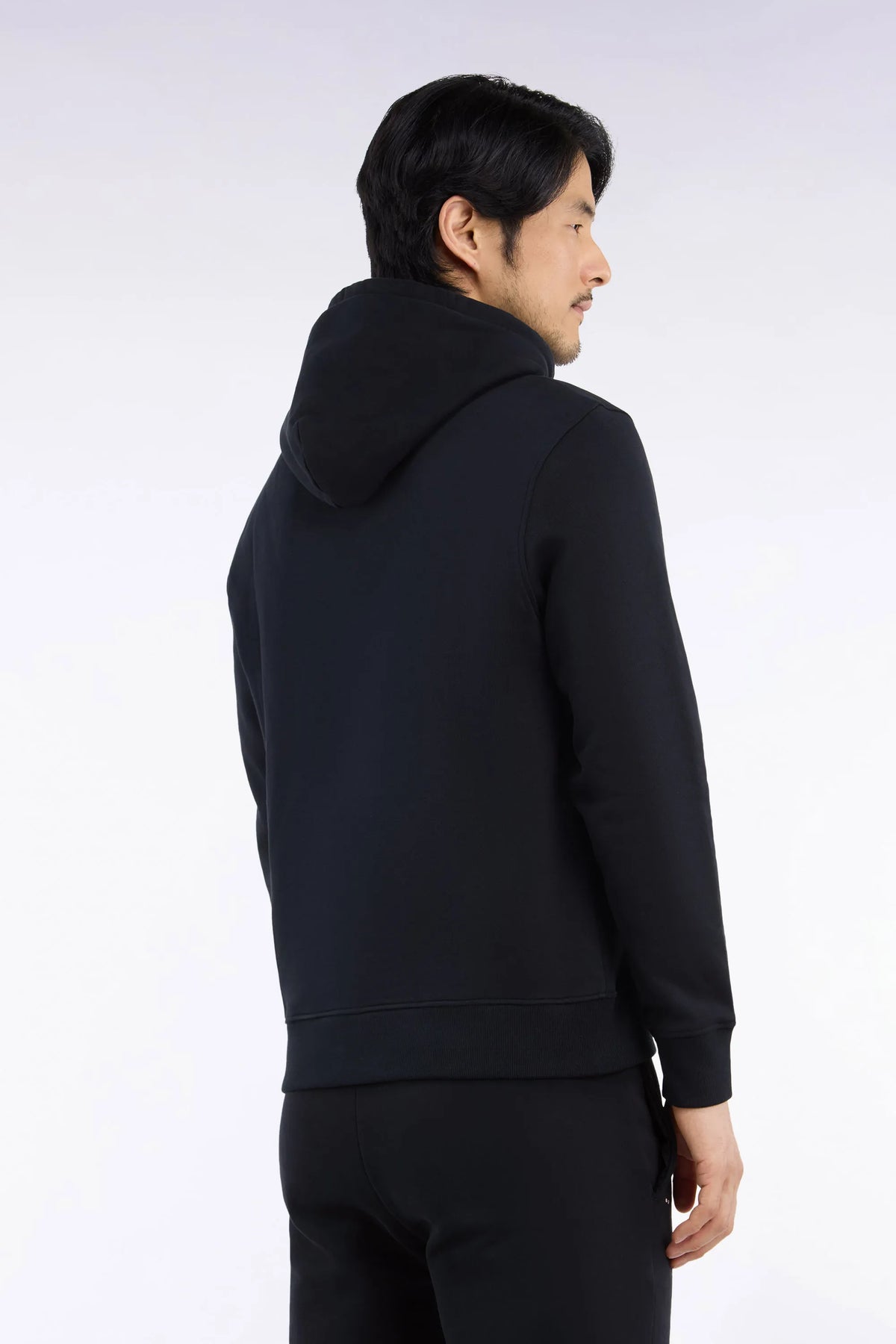 Eden Park  Men Straight-Cut Black Cotton Fleece Hoodie SKU: H26MAISW0005_NO Image 04