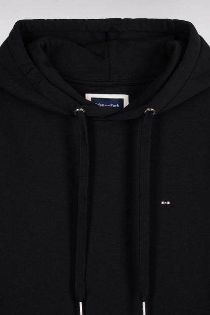 Eden Park  Men Straight-Cut Black Cotton Fleece Hoodie SKU: H26MAISW0005_NO Image 05