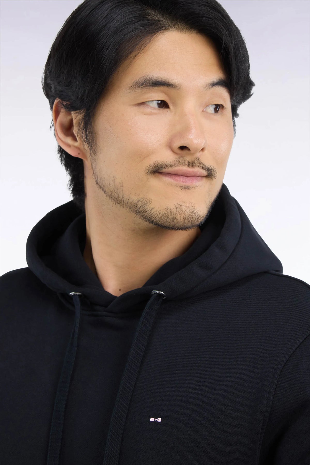 Eden Park  Men Straight-Cut Black Cotton Fleece Hoodie SKU: H26MAISW0005_NO Image 06