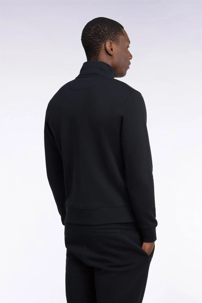 Eden Park 0 Men Straight Cut Black Cotton Zip-Up Sweatshirt with Trucker Collar SKU: H26MAISW0006_NO Image 04