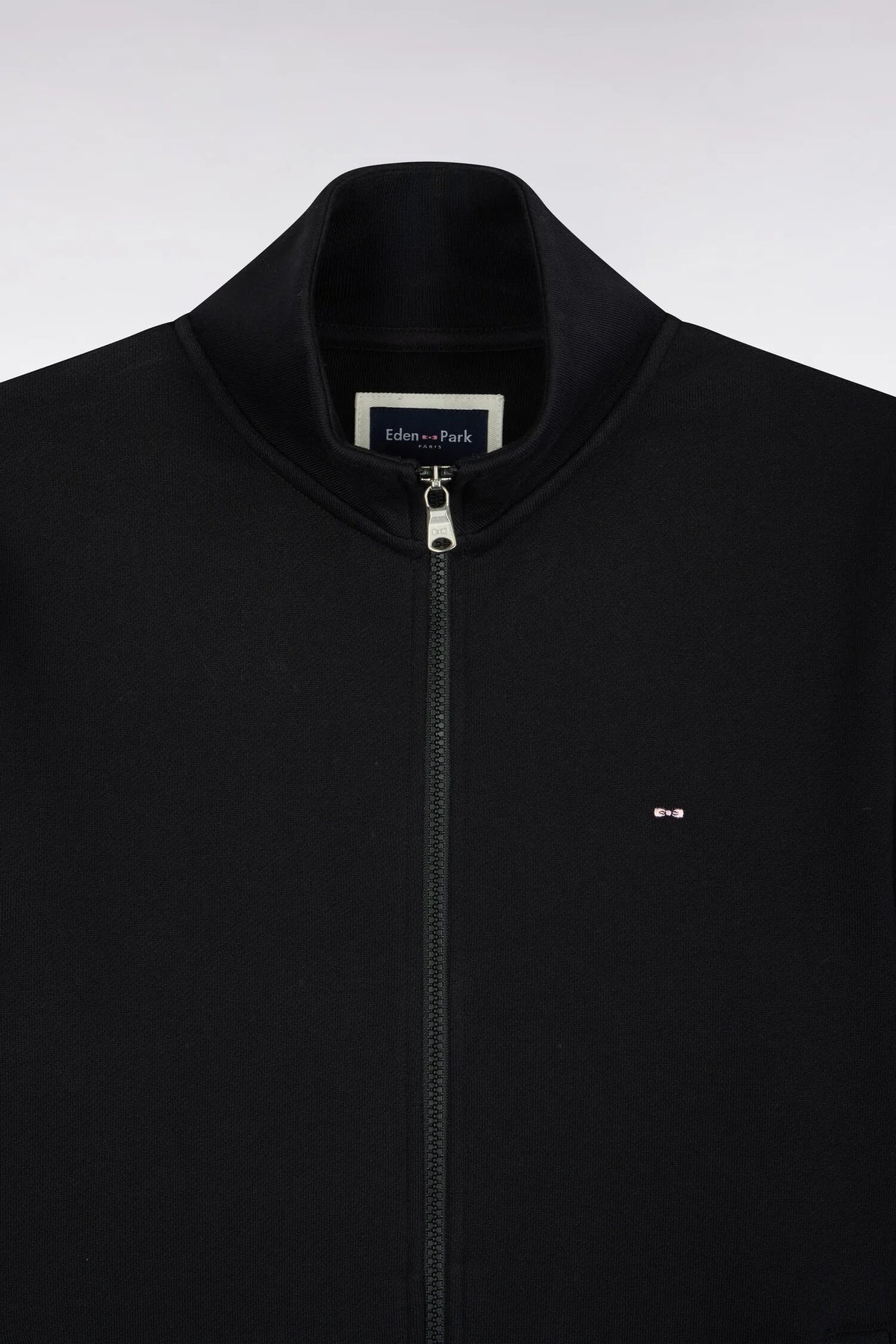 Eden Park 0 Men Straight Cut Black Cotton Zip-Up Sweatshirt with Trucker Collar SKU: H26MAISW0006_NO Image 05