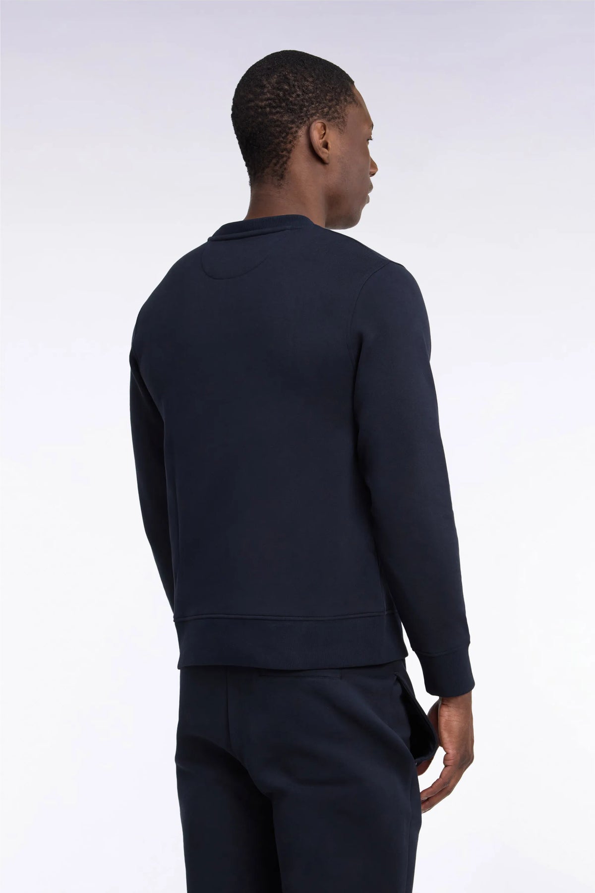 Eden Park  Men Straight-Cut Navy Cotton Fleece Round-Neck Sweatshirt SKU: H26MAISW0007_BLF Image 04