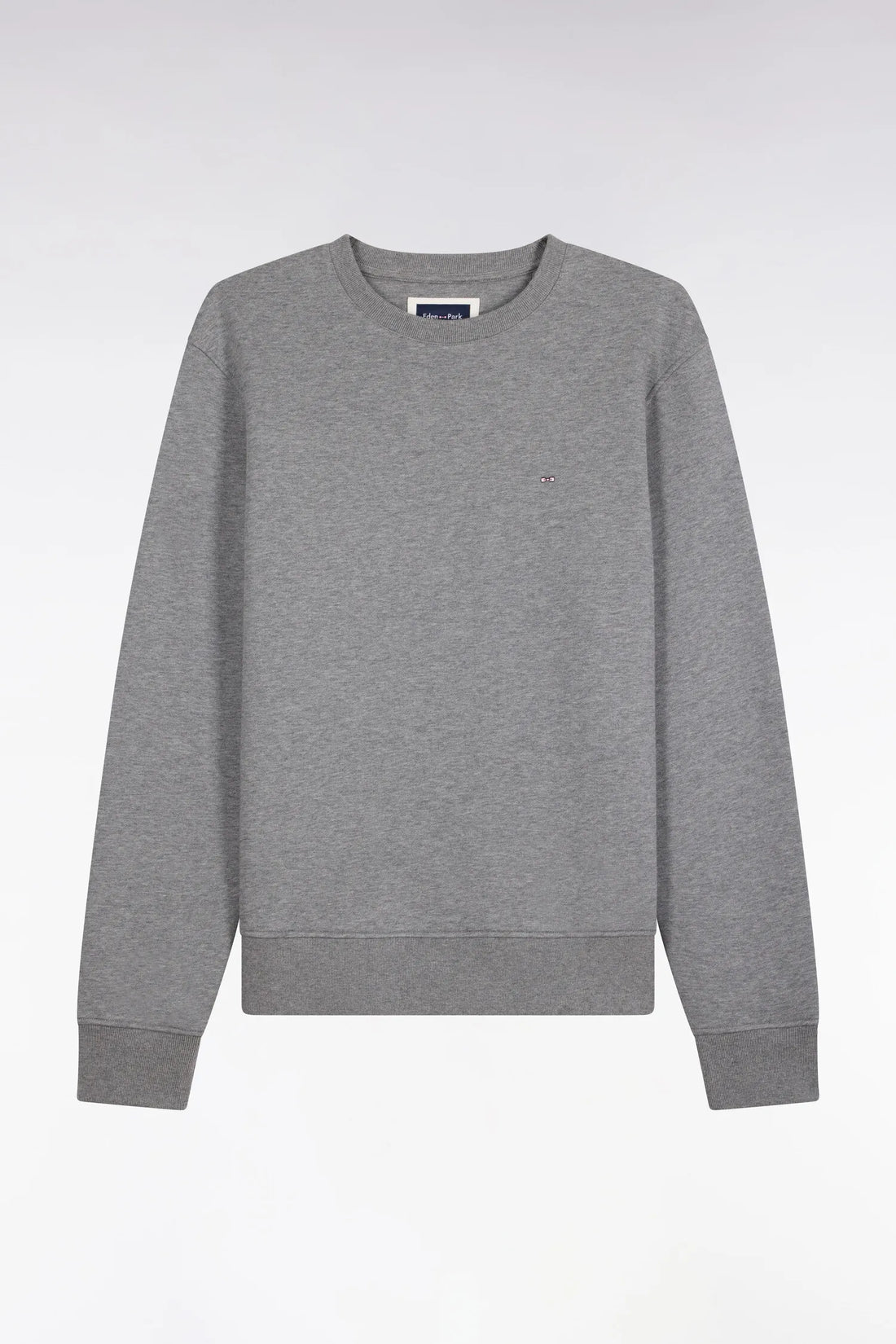 Eden Park  Men Grey Cotton Fleece Crewneck Sweatshirt with a Straight Cut SKU: H26MAISW0007_GRM19 Image 02