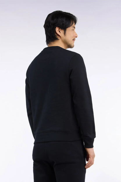 Eden Park  Men Straight-Cut Black Cotton Fleece Round-Neck Sweatshirt SKU: H26MAISW0007_NO Image 04