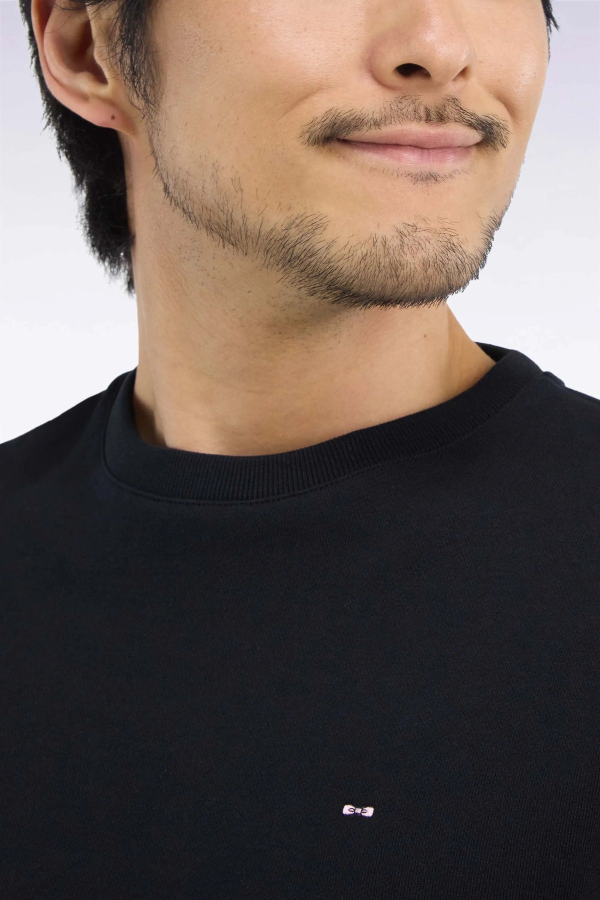 Eden Park  Men Straight-Cut Black Cotton Fleece Round-Neck Sweatshirt SKU: H26MAISW0007_NO Image 06
