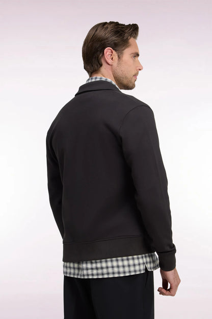 Eden Park  Men Zip-Up Sweatshirt with Polo Collar in Brown Cotton with a Straight Cut SKU: H26MAISW0020_MAF1 Image 04