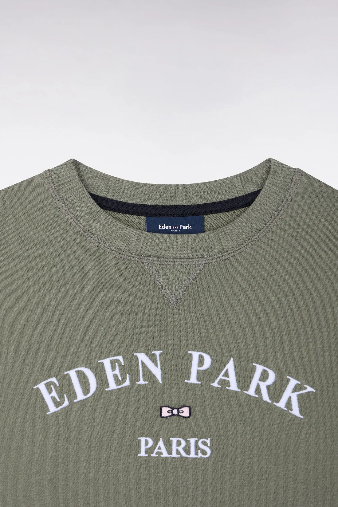 Eden Park  Boys Khaki Terry Cotton Sweatshirt with Eden Park Straight Cut Embroidery SKU: H26MAISW0030_KAF8 Image 02