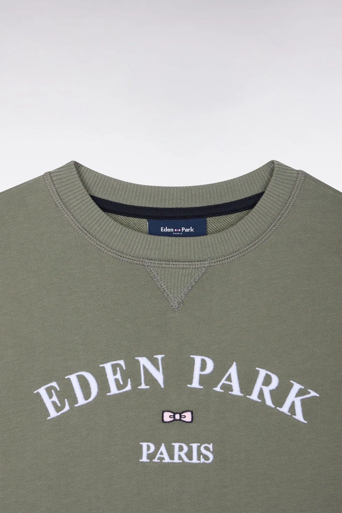 Eden Park  Boys Khaki Terry Cotton Sweatshirt with Eden Park Straight Cut Embroidery SKU: H26MAISW0030_KAF8 Image 02