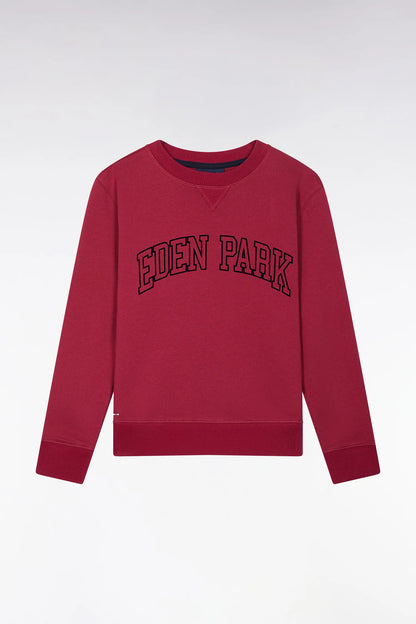 Eden Park  Boys Sweatshirt with Red Cotton Collar with Eden Park Embroidery Straight Cut SKU: H26MAISW0031_RGF12 Image 01