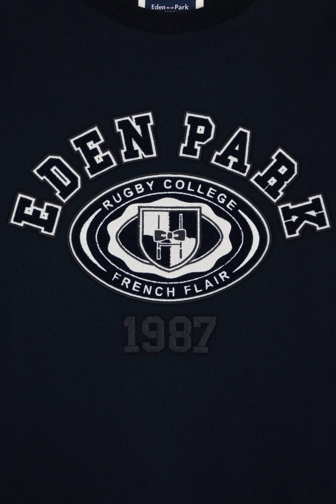 Eden Park 0 Men Straight-Cut Embroidered Navy Fleece Sweatshirt SKU: H26MAISW0033_BLF Image 02