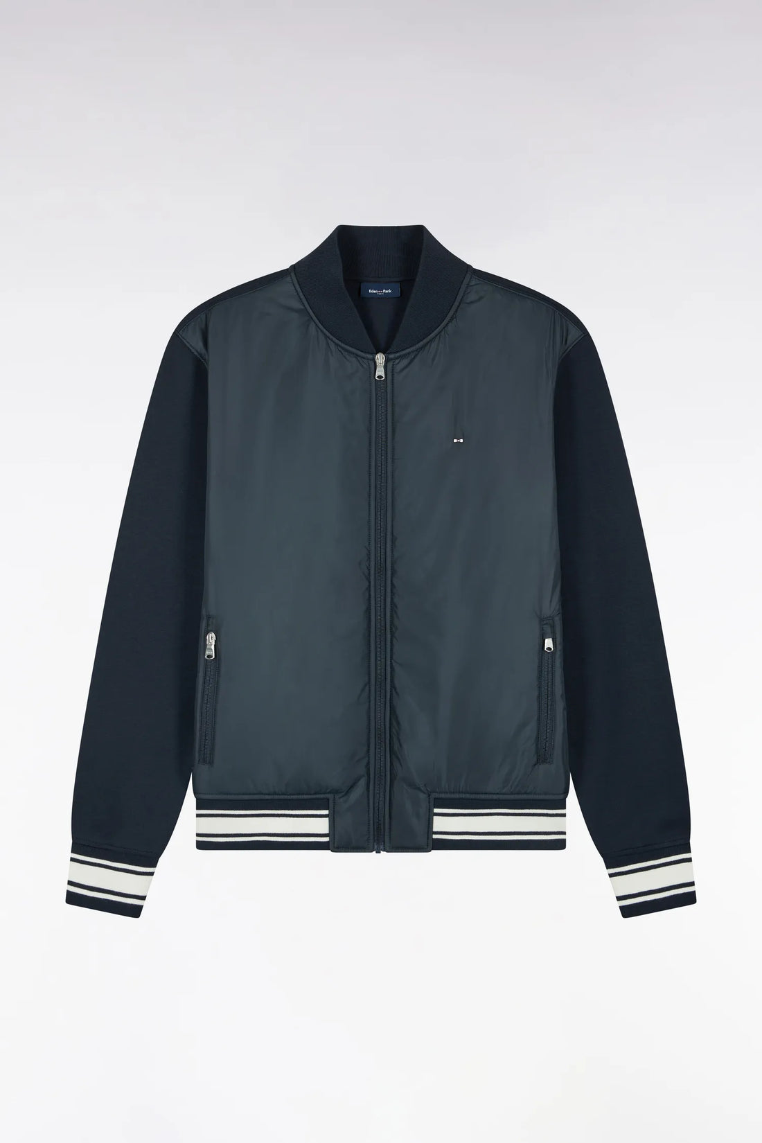 Eden Park 0 Men Straight-Cut Navy Teddy-Style Zip-Up Sweatshirt SKU: H26MAISW0035_BLF Image 02