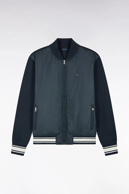 Eden Park 0 Men Straight-Cut Navy Teddy-Style Zip-Up Sweatshirt SKU: H26MAISW0035_BLF Image 02