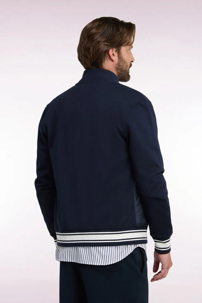 Eden Park 0 Men Straight-Cut Navy Teddy-Style Zip-Up Sweatshirt SKU: H26MAISW0035_BLF Image 04