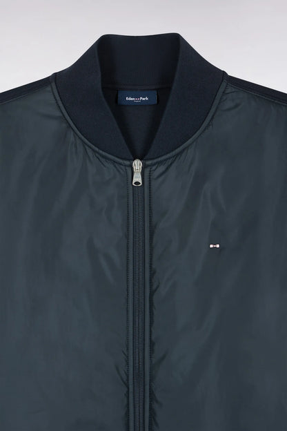 Eden Park 0 Men Straight-Cut Navy Teddy-Style Zip-Up Sweatshirt SKU: H26MAISW0035_BLF Image 05