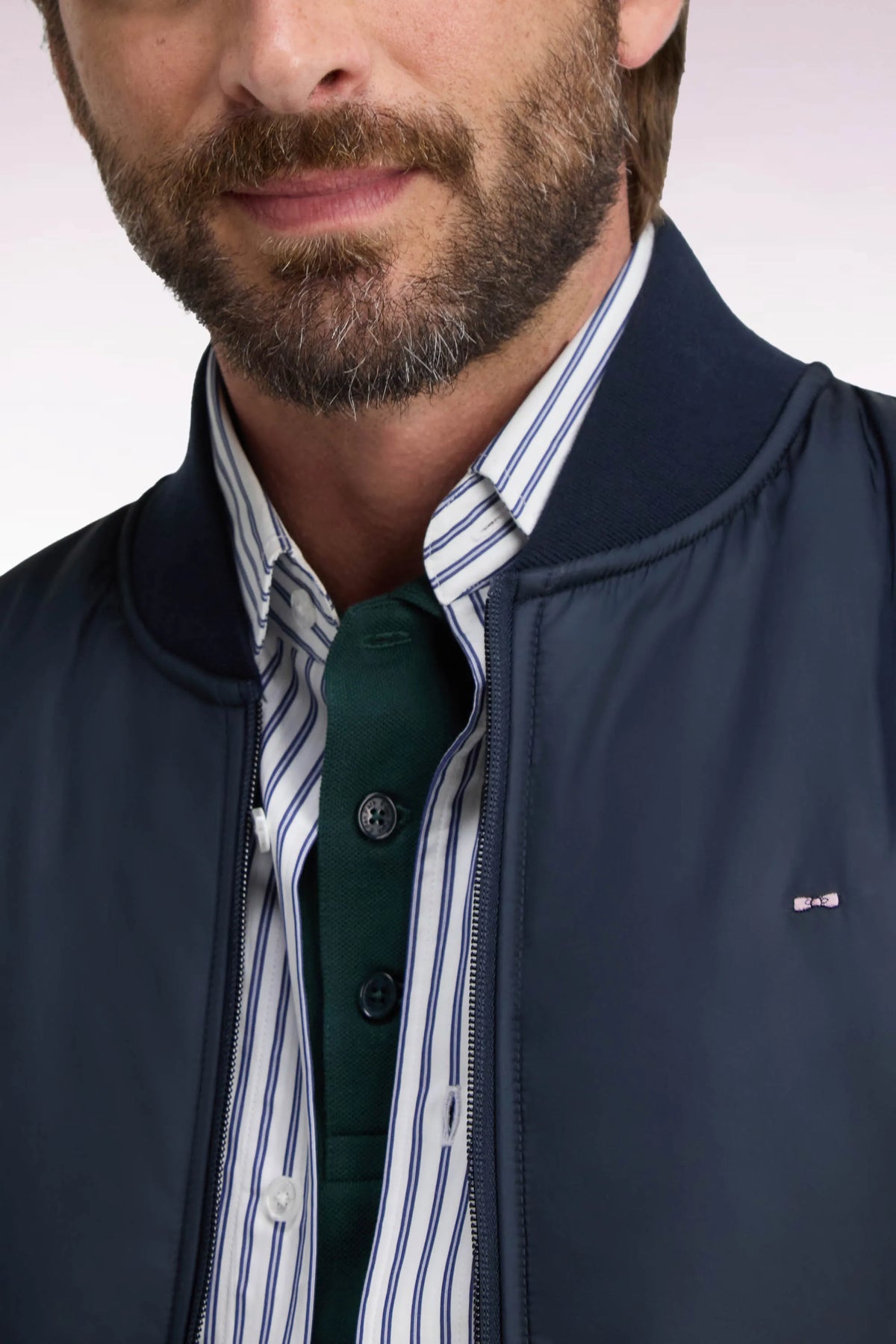Eden Park 0 Men Straight-Cut Navy Teddy-Style Zip-Up Sweatshirt SKU: H26MAISW0035_BLF Image 06