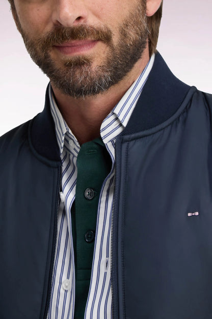 Eden Park 0 Men Straight-Cut Navy Teddy-Style Zip-Up Sweatshirt SKU: H26MAISW0035_BLF Image 06