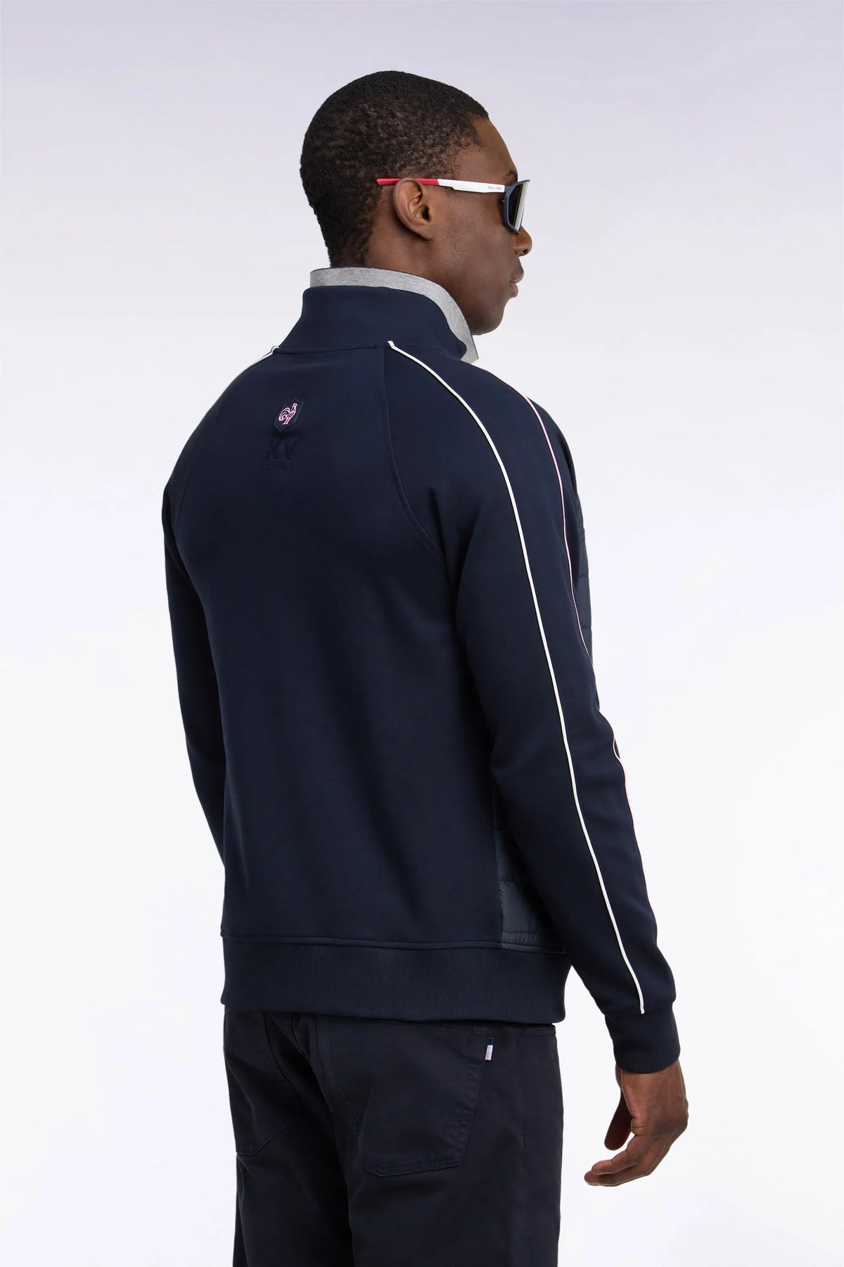 Eden Park  Men Zipped Sweatshirt with Navy Navy Quilted Facing XV De France Straight Cut SKU: H26MAISW0045_BLF Image 04