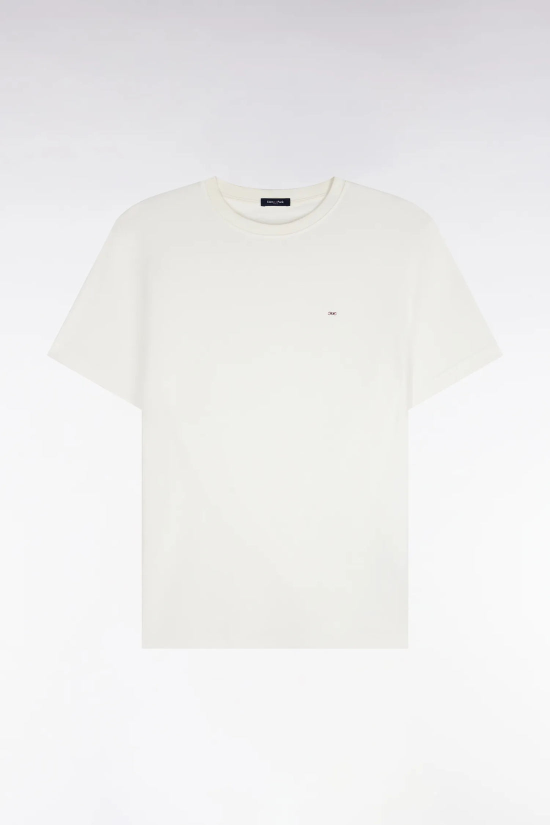 Eden Park  Men Short-Sleeved Straight-Cut Ecru Cotton T-Shirt SKU: H26MAITC0009_BEC15 Image 02