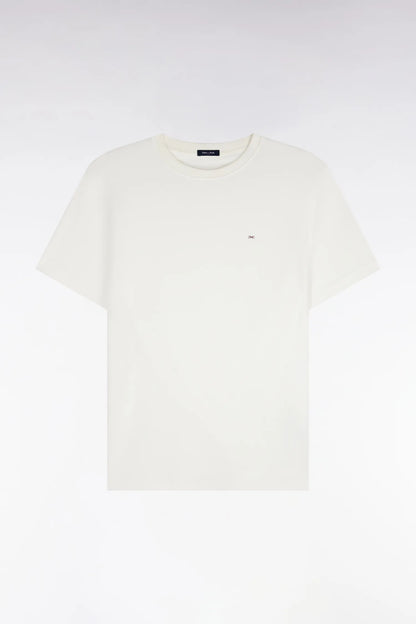 Eden Park  Men Short-Sleeved Straight-Cut Ecru Cotton T-Shirt SKU: H26MAITC0009_BEC15 Image 02