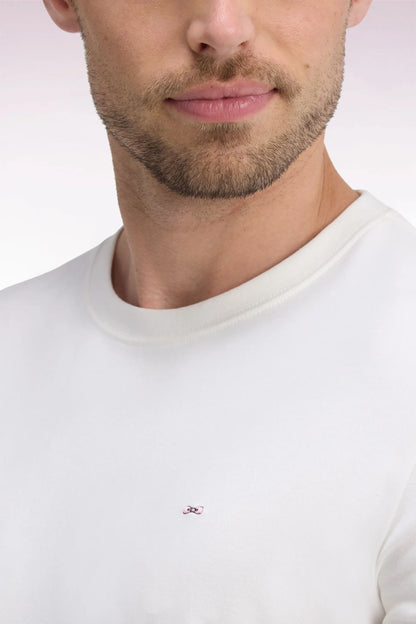 Eden Park  Men Short-Sleeved Straight-Cut Ecru Cotton T-Shirt SKU: H26MAITC0009_BEC15 Image 06