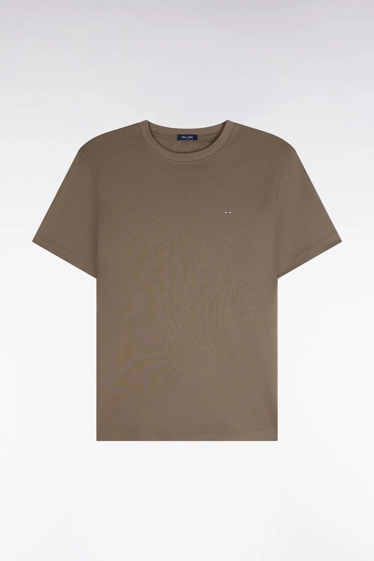 Eden Park  Men Straight-Cut Beige Cotton Short-Sleeved T-Shirt SKU: H26MAITC0009_BEF1 Image 02