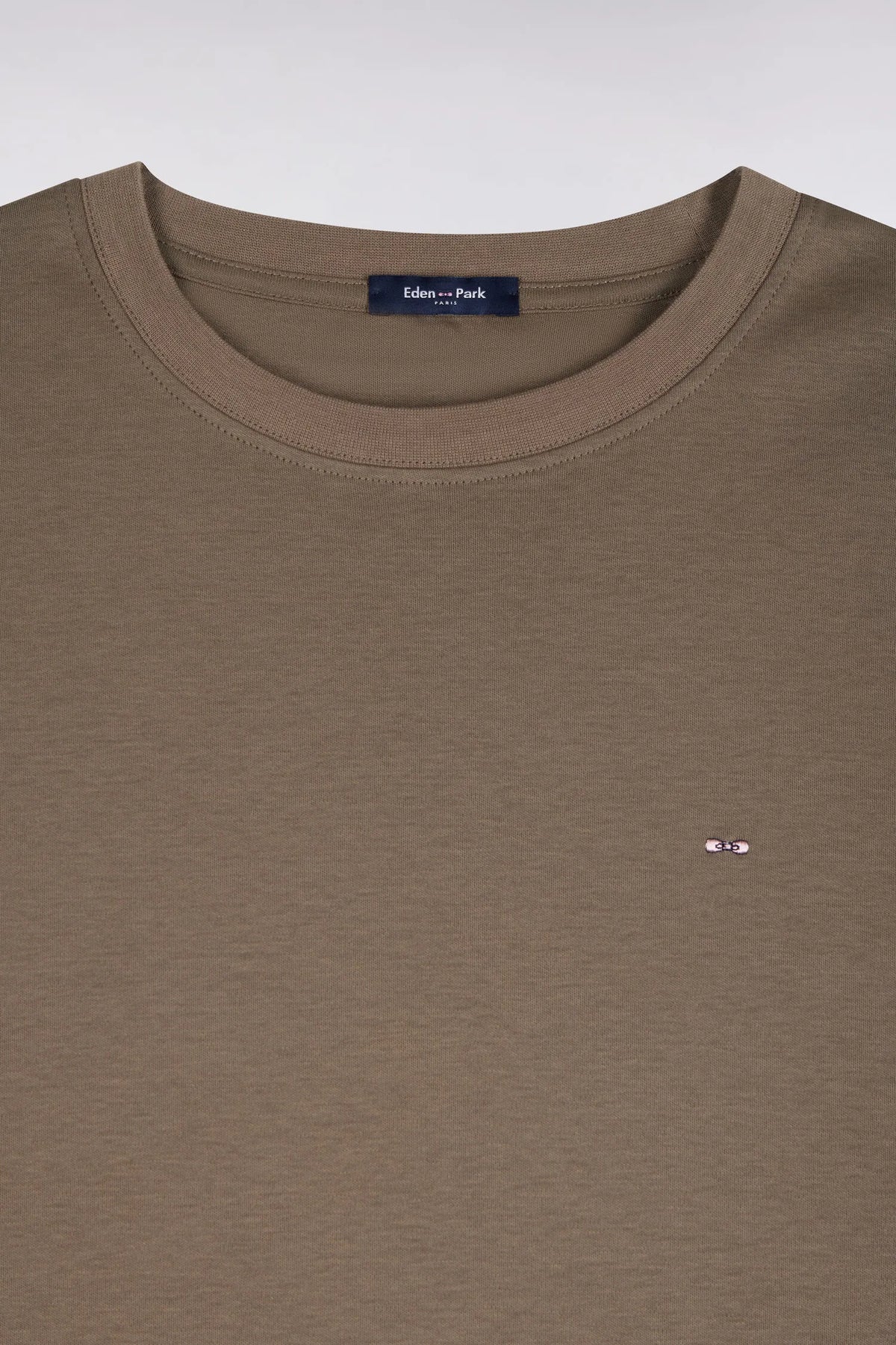 Eden Park  Men Straight-Cut Beige Cotton Short-Sleeved T-Shirt SKU: H26MAITC0009_BEF1 Image 05