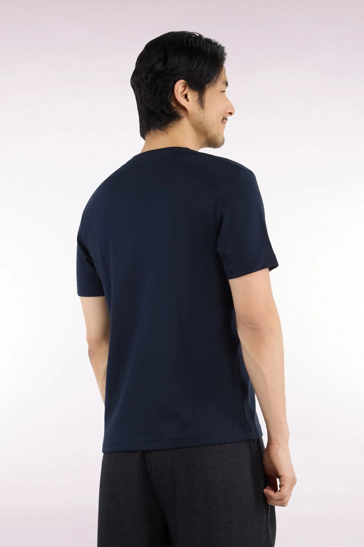 Eden Park  Men Short-Sleeved Navy Cotton Straight-Cut T-Shirt SKU: H26MAITC0009_BLF Image 04