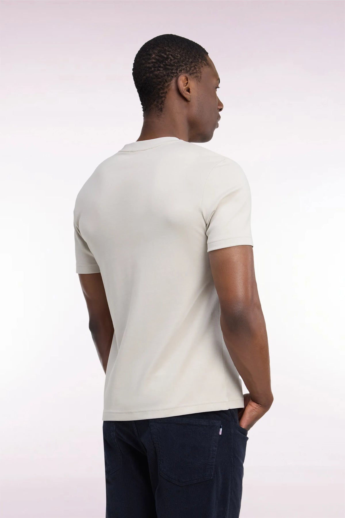 Eden Park  Men Short-Sleeved Raw Cotton Straight-Cut T-Shirt SKU: H26MAITC0009_GRC15 Image 04