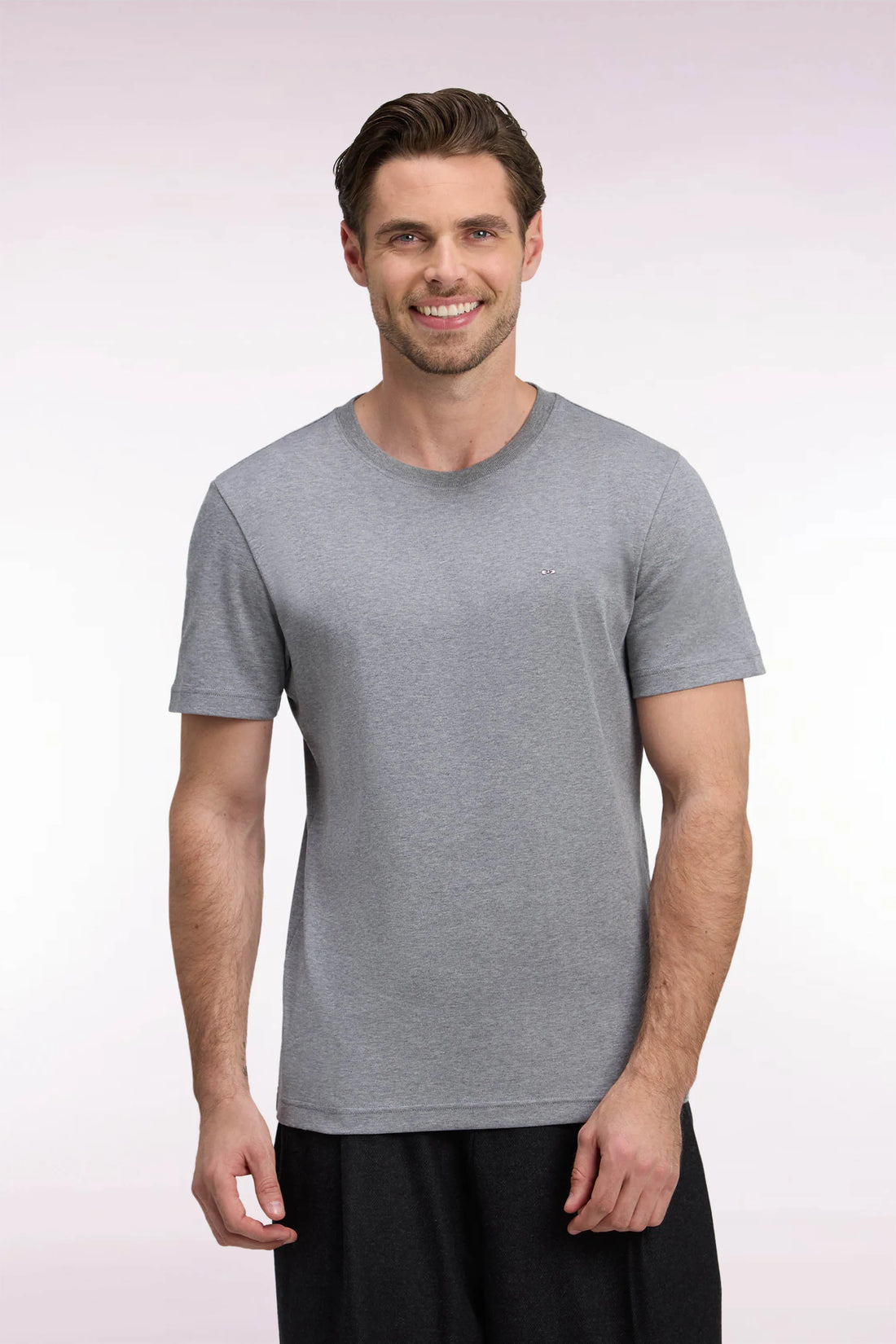 Eden Park  Men Short-Sleeved Grey Cotton Straight-Cut T-Shirt SKU: H26MAITC0009_GRM19 Image 01